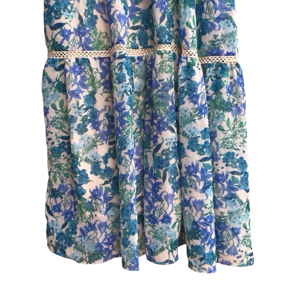 Taylor Boho Crochet Tiered Floral Maxi Dress Size XS - Picture 5 of 8